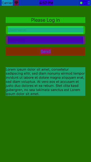 Colorful debug screen